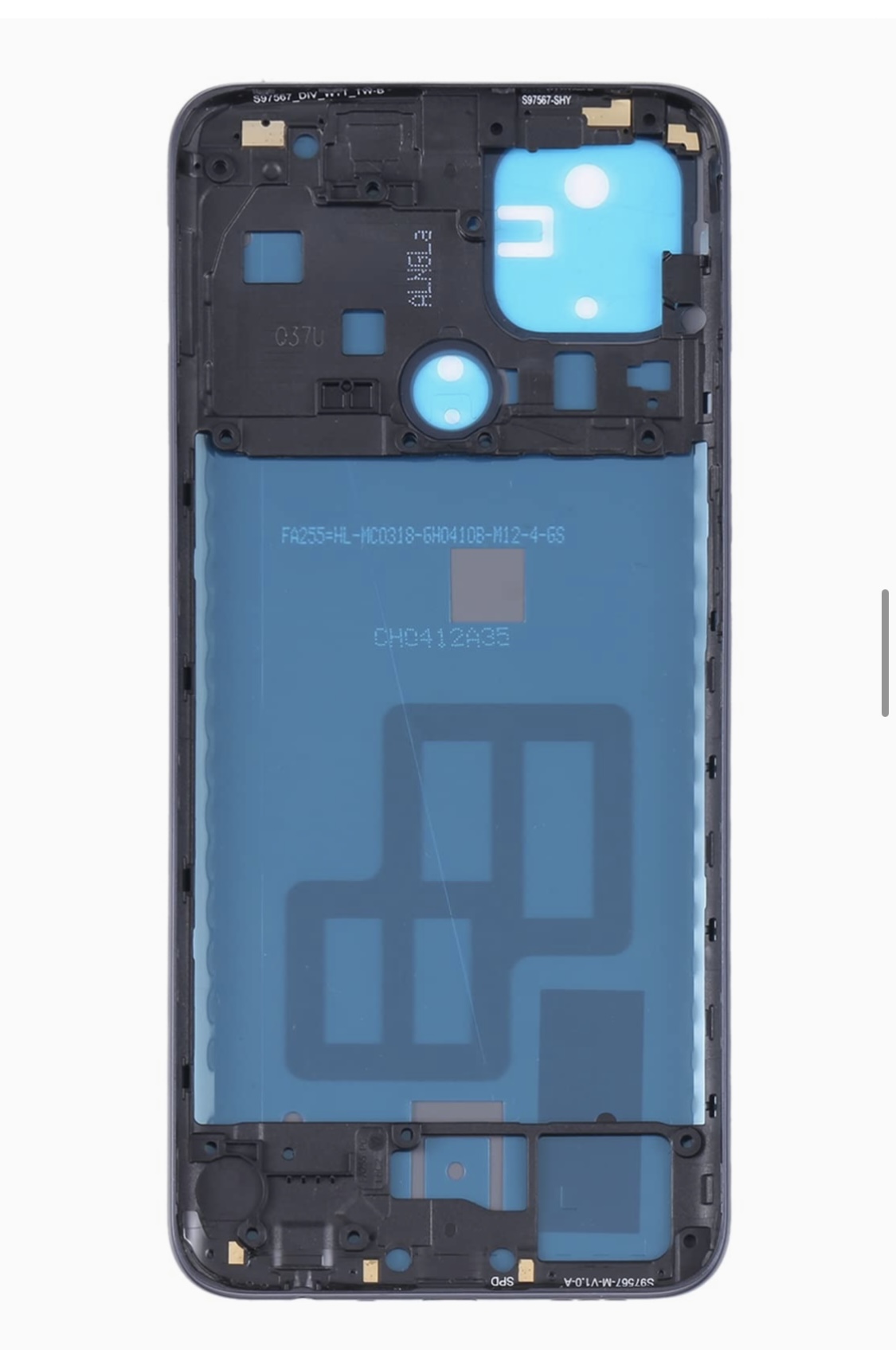 Middle Frame Outer Ring with Volume Side Keys for Oppo A15 : Black