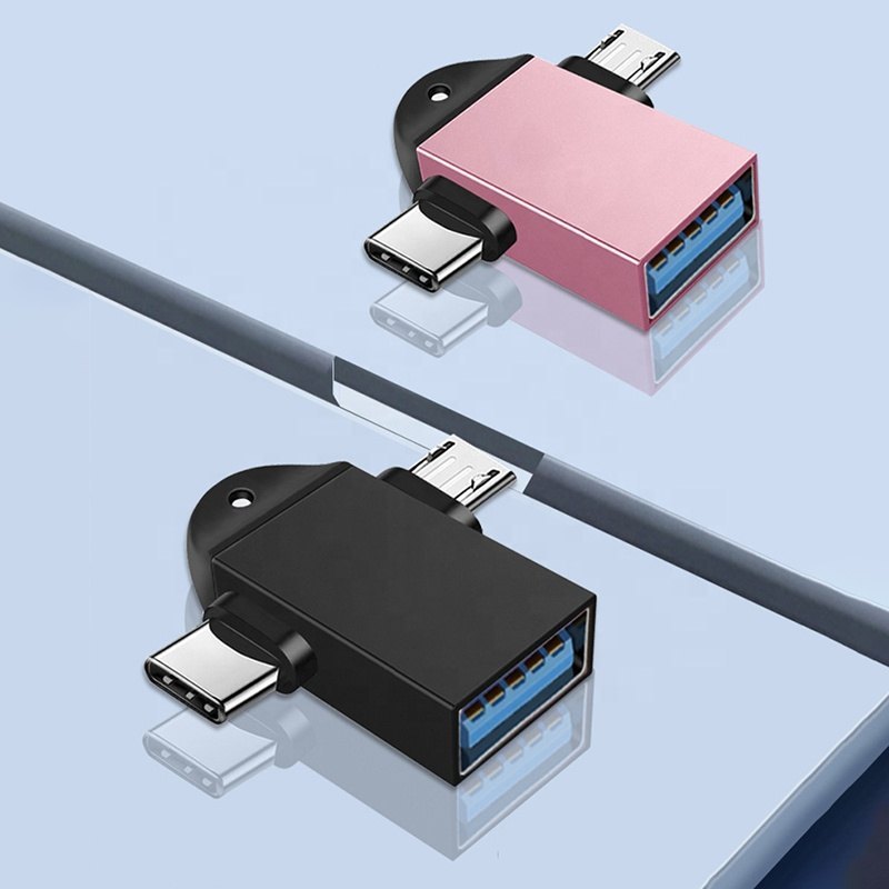 2 In 1 Type C Micro USB To USB OTG Adapter