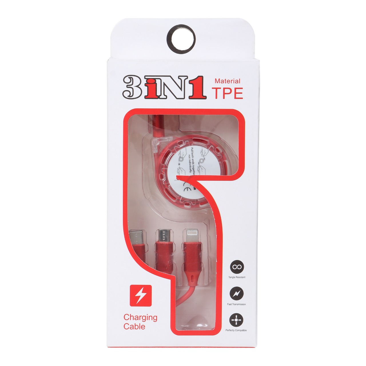 3-in-1 Retractable USB Charging Cable