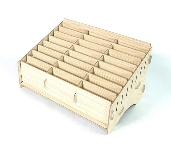 24 Grid WOODEN STORAGE BOX 🪵
