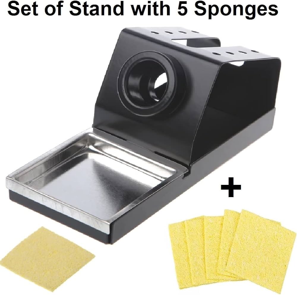 Iron Stand Holder Metal Support Station With 5 Solder Sponge
