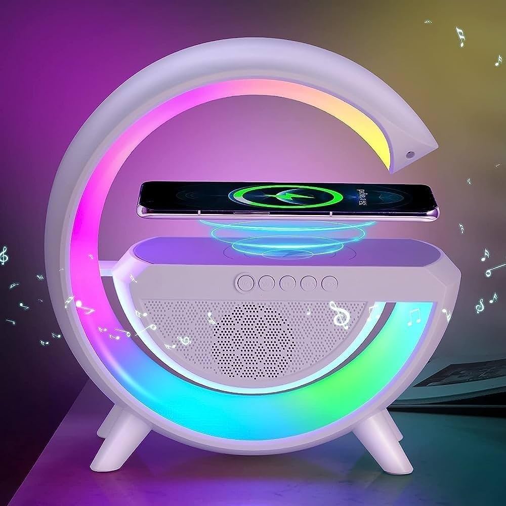 Smart Wireless Bluetooth Speaker with RGB Light, Wireless Charging Function