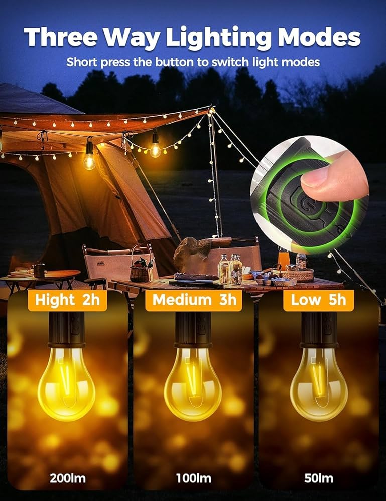 Camping Light |Camping Tent Bulb 3 Modes | Battery Powered |