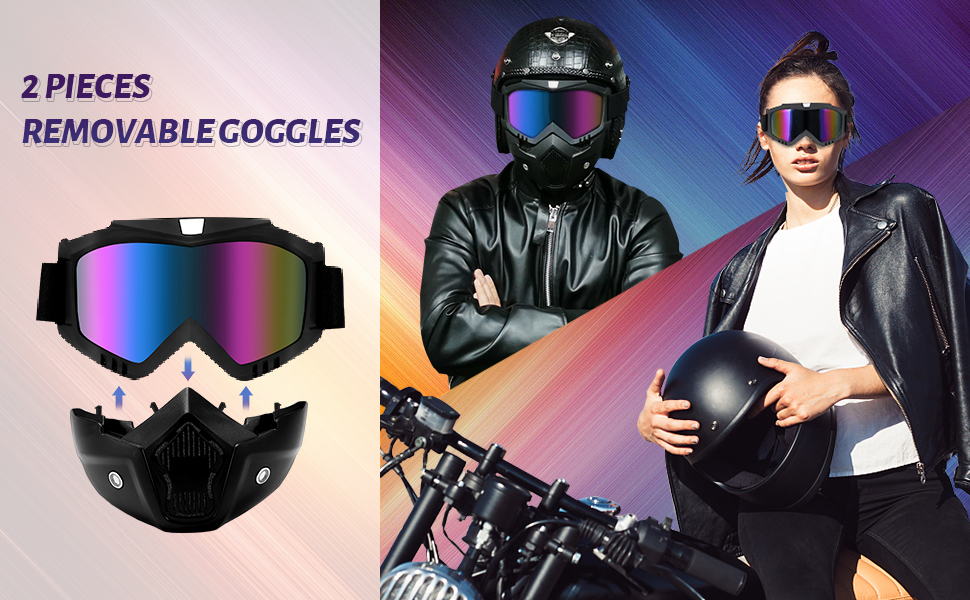 Bike Riding Goggles Mask With Detachable Face Mask