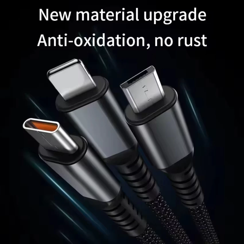 Doyers 3-in-1 Cable 6 A 1 m Nylon Braided Multiple USB Cable