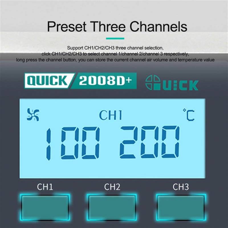 QUICK 2008D+ INTELLIGENT DIGITAL DISPLAY REWORK STATION (750W) SMD ...
